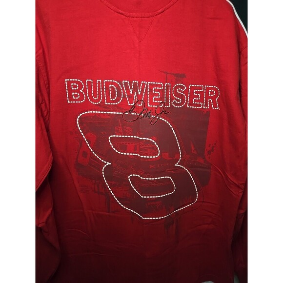 Dale Earnhardt Jr #8 Chase Authentic Long Sleeve Shirt Red Black Budweiser Sz Lg - Picture 4 of 8